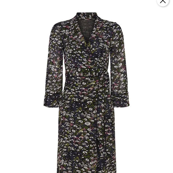 Ganni Floral Georgette Wrap Dress - Picture 5 of 11